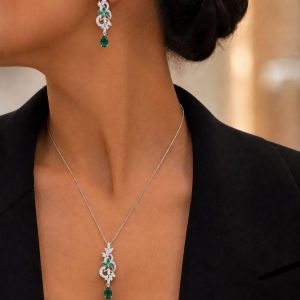 نیم ست طلا طرح جواهر